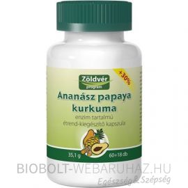 Zöldvér Ananász Papaya Kurkuma kapszula 78 db