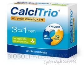 CalciTrio 3in1 Kalcium K2-vitamin D3-Vitamin tabletta 30db