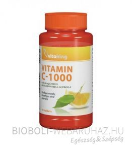 Vitaking C 1000mg bioflavonoid, acerola, csipkebogyól tabletta 90db