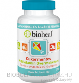 Bioheal Cukormentes multivitamin gyerekeknek egzotikus ízű rágótabletta 70db