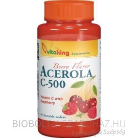 VitaKing Acerola C-vitamin komplex málnás 500mg rágótabletta 40db