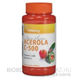 Vitaking Acerola C-500mg epres rágótabletta 40db