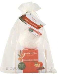 Yamuna szett organzában narancs-fahéj