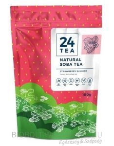 24tea Natural Soba Strawberry summer tea Eper ízű hajdina tea 100g 