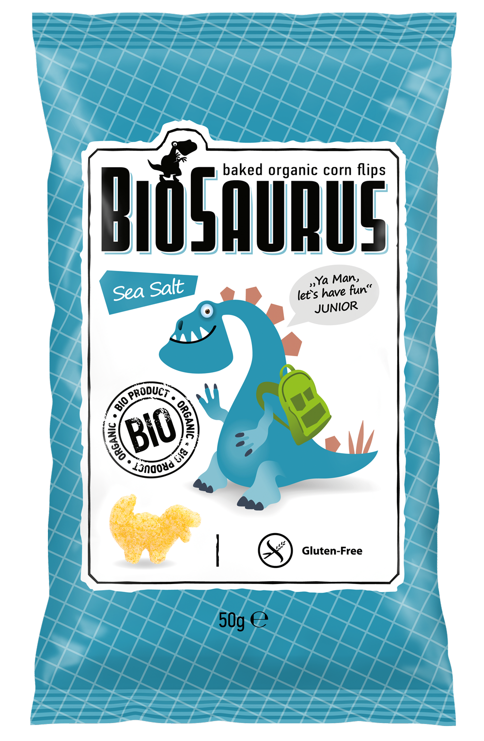 Biopont BioSaurus Junior Bio Kukoricás snack tengeri sós 50g*