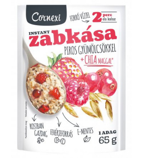 Cornexi Instant Zabkása piros gyümölcsös chia maggal 55g